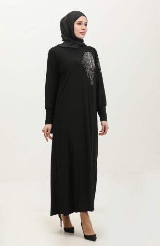 Sandy-jurk Met Steenprint 0354-01 Zwart 0354-01