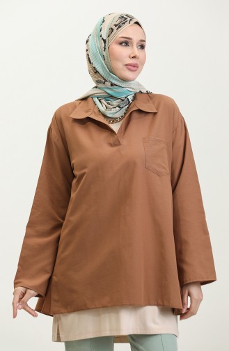 Oversize Tunik 2007-04 Kahverengi