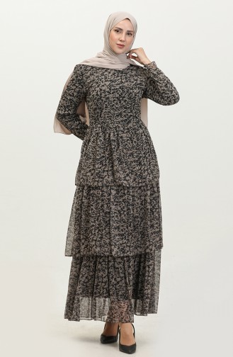 Layered Chiffon Dress Mink 7812 835