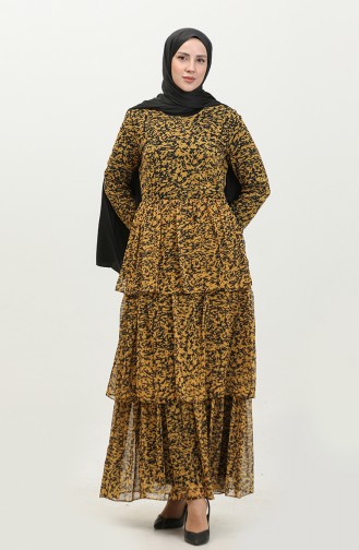 Layered Chiffon Dress Yellow 7812 836