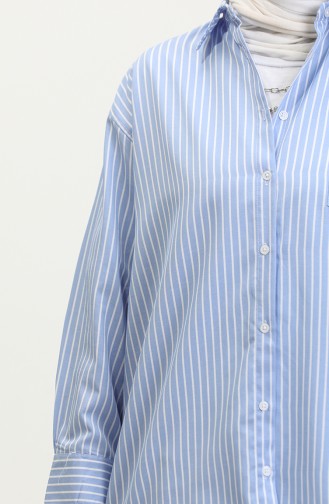 Oversize Striped Shirt 4801-01 Blue 4801-01