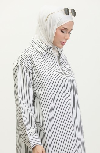 Oversize Striped Shirt 4801-02 Black 4801-02