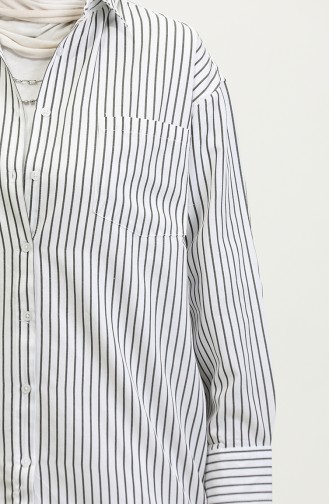 Oversize Striped Shirt 4801-02 Black 4801-02