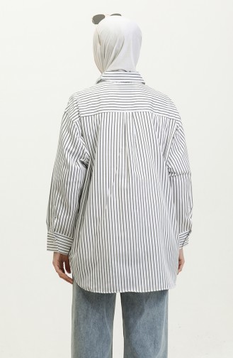 Oversize Striped Shirt 4801-02 Black 4801-02