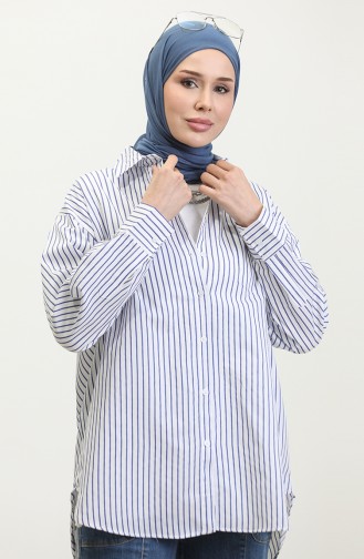 Oversize Striped Shirt 4801-03 Saxe 4801-03