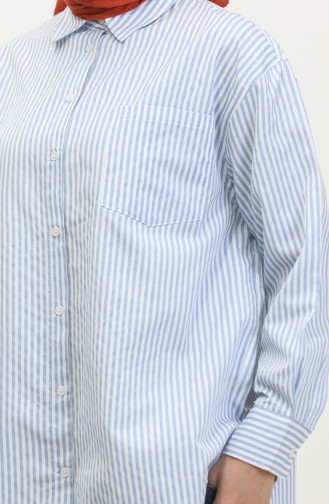 Oversize Striped Shirt 4803-01 Blue 4803-01