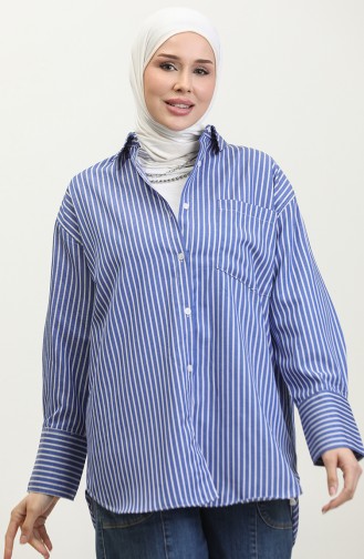 Striped Pocket Shirt 4806-01 Saxe 4806-01