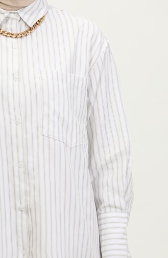 Striped Oxford Shirt 4807-03 Beige 4807-03