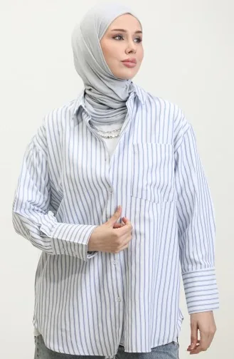 Gestreiftes Oxford-Hemd 4807-04 Indigo 4807-04