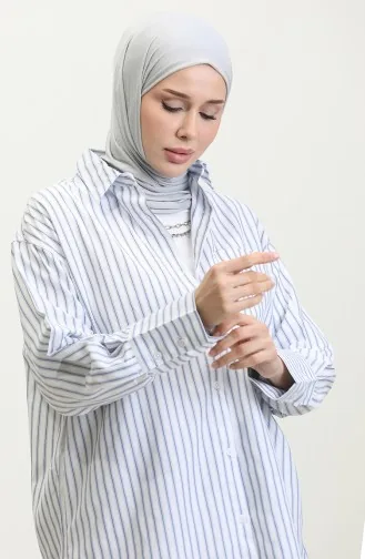 Gestreiftes Oxford-Hemd 4807-04 Indigo 4807-04