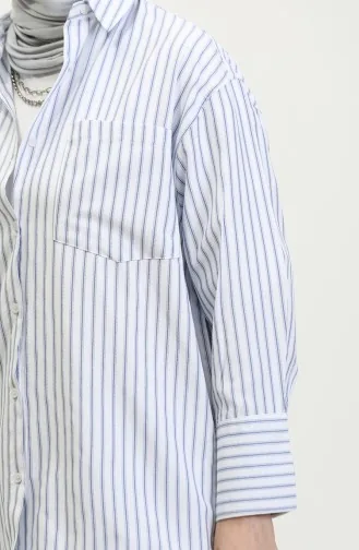 Gestreiftes Oxford-Hemd 4807-04 Indigo 4807-04