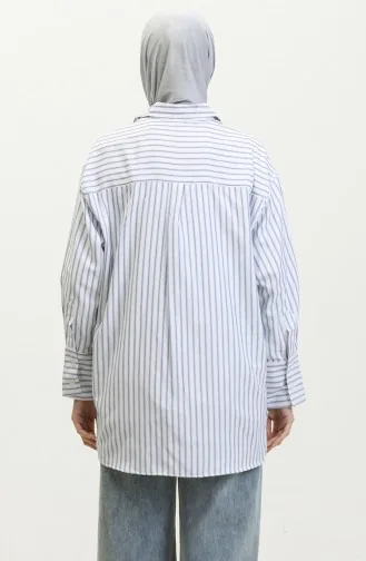 Gestreiftes Oxford-Hemd 4807-04 Indigo 4807-04