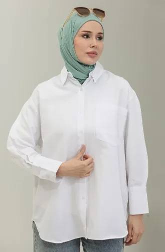 Tunique Avec Poches 4805-02 Blanc 4805-02