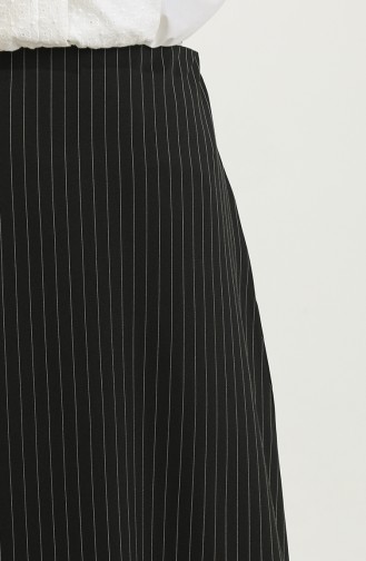 Striped Lycra Skirt 4804-01 Black 4804-01
