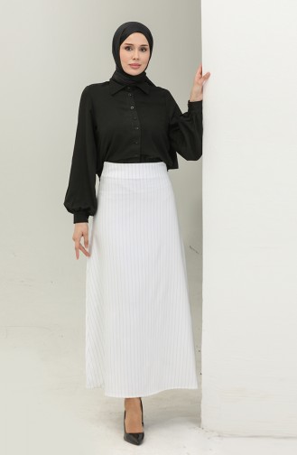 Striped Lycra Skirt 4804-03 white 4804-03