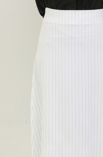 Striped Lycra Skirt 4804-03 white 4804-03