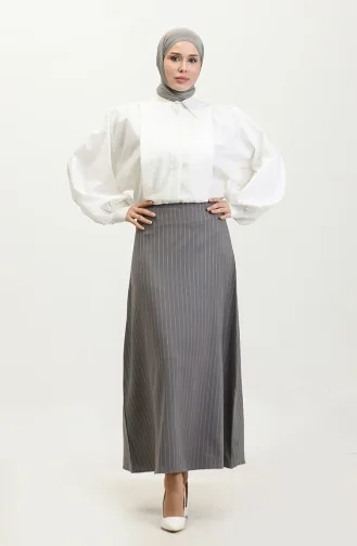 Gestreepte Lycra Rok 4804-04 Grijs 4804-04