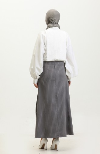 Striped Lycra Skirt 4804-04 Gray 4804-04