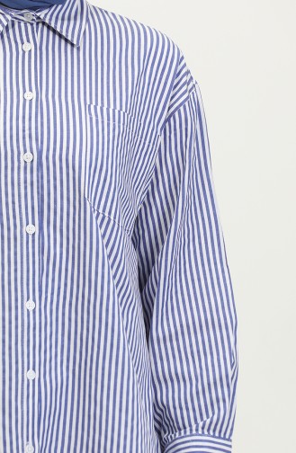 Oversize Striped Shirt 4803-03 Saxe 4803-03
