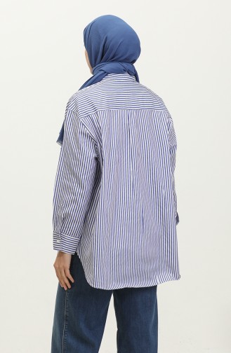Oversize Striped Shirt 4803-03 Saxe 4803-03