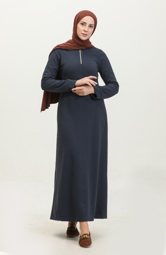 Zippered Dress 2148c-01 Navy Blue 2148C-01