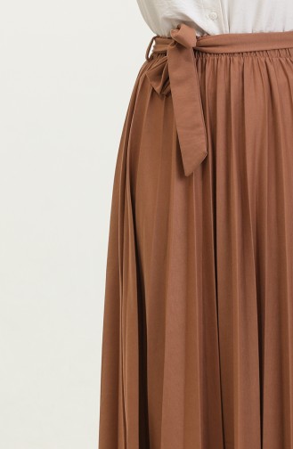 Riem Gedetailleerde Geplooide Hijabrok 30331-10 Bruin 30331-10
