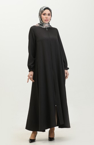 Mevlana Abaya Mit Reißverschluss 3086-01 Schwarz 3086-01