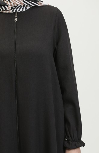 Mevlana Abaya Met Ritssluiting 3086-01 Zwart 3086-01