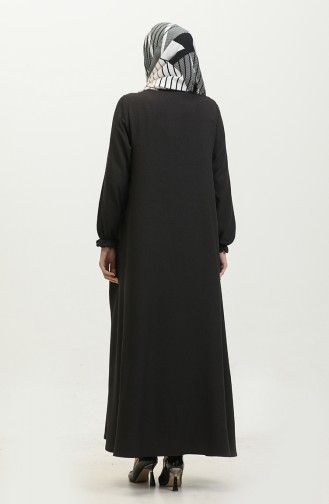 Mevlana Abaya Mit Reißverschluss 3086-01 Schwarz 3086-01