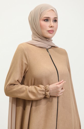 Mevlana Abaya Mit Reißverschluss 3086-02 Kamel 3086-02