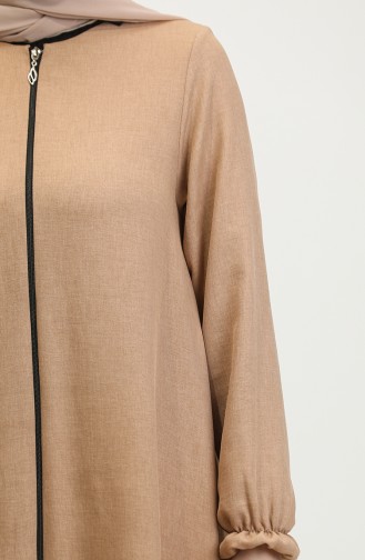 Zippered Mevlana Abaya 3086-02 Camel 3086-02