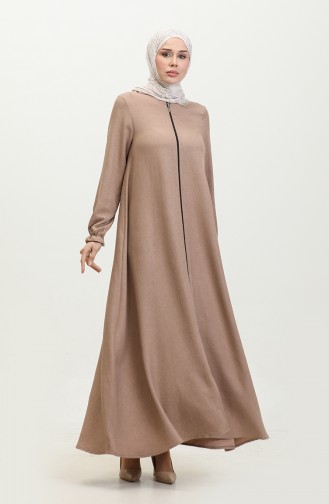 Mevlana Abaya 3086-04 Mink Met Ritssluiting 3086-04