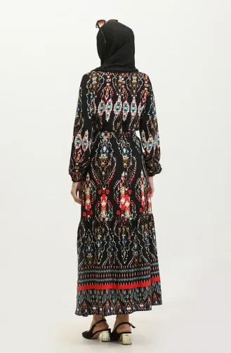 Hüma Viscosejurk Met Patroon 0360-05 Zwart 0360-05