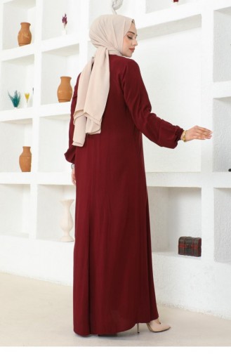 1121Sgs A Robe Plissée En Viscose Rouge Claret 16905