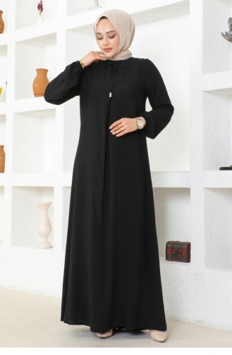 1121Sgs A Pleated Viscose Dress Black 16912