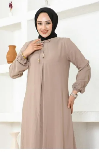 1121Sgs A Robe Plissée En Viscose Vison 16913