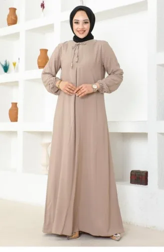 1121Sgs A Robe Plissée En Viscose Vison 16913