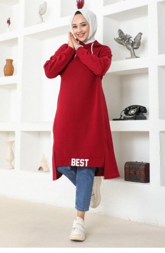 2079Mg Hooded Sports Tunic Claret Red 16920