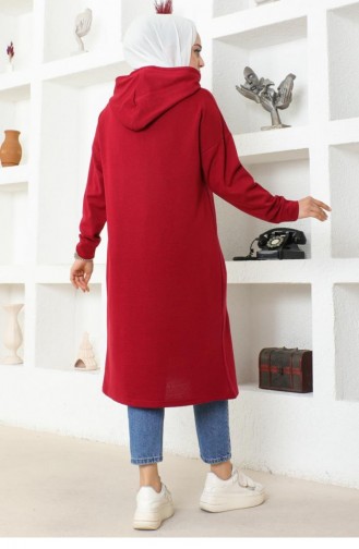 2079Mg Hooded Sports Tunic Claret Red 16920