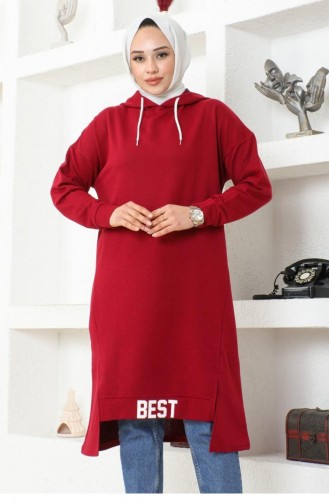 2079Mg Hooded Sports Tunic Claret Red 16920
