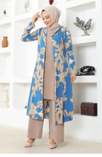 0332Sgs Patterned Triple Suit Indigo 16950