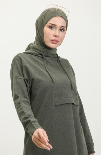 Survêtement A Capuche Détail Perles 3024-03 Khaki 3024-03