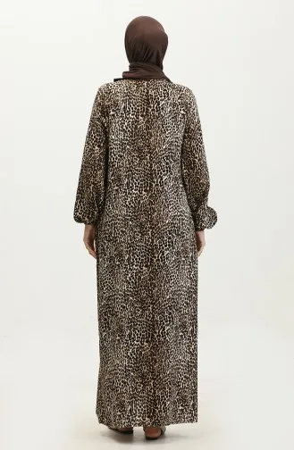 Şile Stoffen Abaya Gebedsjurk 6364-04 Bruin 6364-04