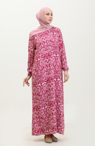 Şile Fabric Abaya Prayer Dress 6364-05 Plum 6364-05