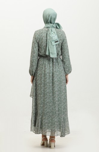 Robe Mousseline Grande Taille Vert 7730 917