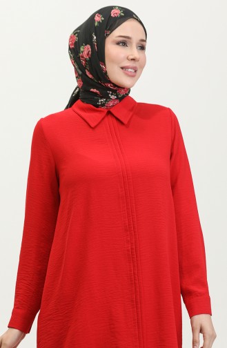 Shirt Collar Pleated Tunic 1012-05 Claret Red 1012-05