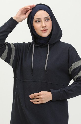 Hooded Tracksuit Set 3025-03 Navy Blue 3025-03