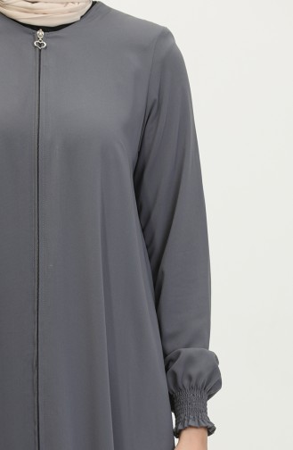 Abaya Mit Elastischen Ärmeln 5049-11 Hellgrau 5049-11