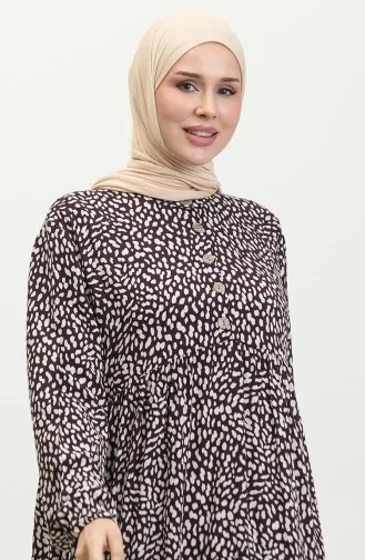 Großes Gemustertes Viskosekleid 4086-03 Lila 4086-03