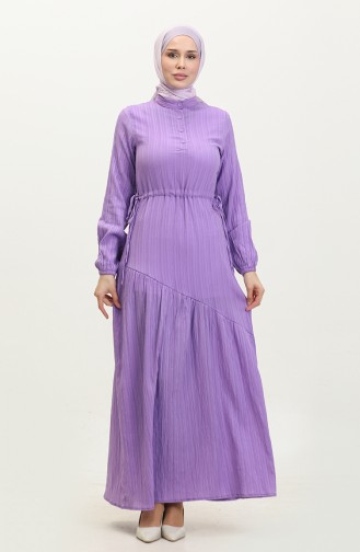 Side Tie Shirred Dress 0363-01 Lilac 0363-01